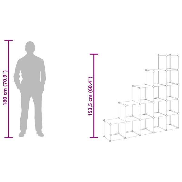 Regalsystem mit 15 Würfeln Transparent PP