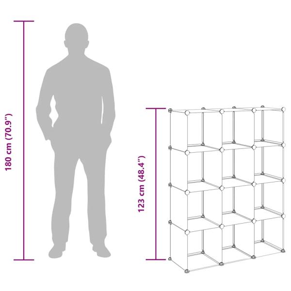 Regalsystem mit 12 Würfeln Transparent PP