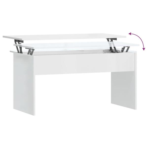 ARDEBO.de - Couchtisch Hochglanz-Weiß 102x50,5x52,5 cm Holzwerkstoff