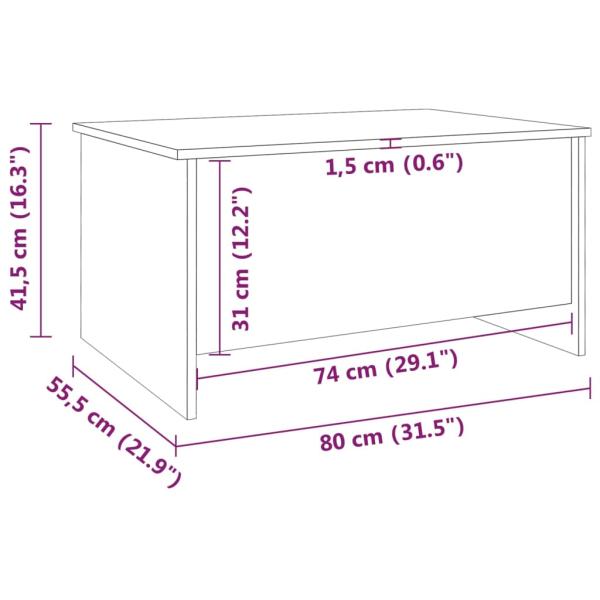 Couchtisch Hochglanz-Weiß 80x55,5x41,5 cm Holzwerkstoff