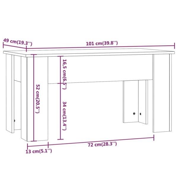 ARDEBO.de - Couchtisch Weiß 101x49x52 cm Holzwerkstoff