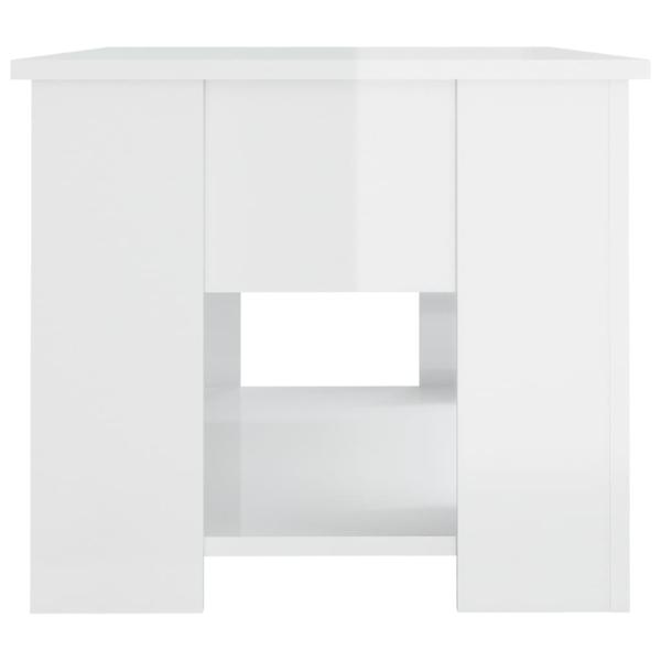 ARDEBO.de - Couchtisch Hochglanz-Weiß 79x49x41 cm Holzwerkstoff