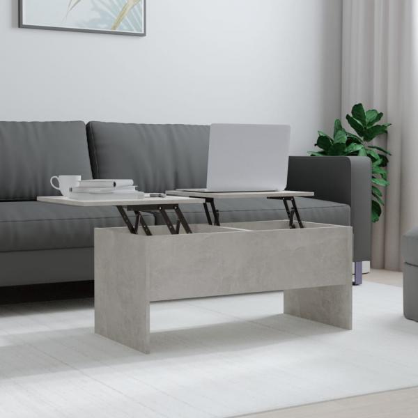 ARDEBO.de - Couchtisch Betongrau 102x50,5x46,5 cm Holzwerkstoff