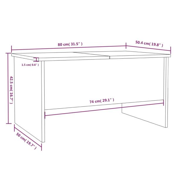 Couchtisch Weiß 80x50x42,5 cm Holzwerkstoff