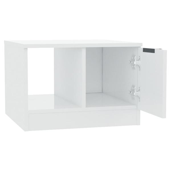 ARDEBO.de - Couchtisch Hochglanz-Weiß 50x50x36 cm Holzwerkstoff