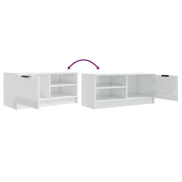 TV-Schränke 2 Stk. Hochglanz Weiß 80x35x36,5cm Holzwerkstoff