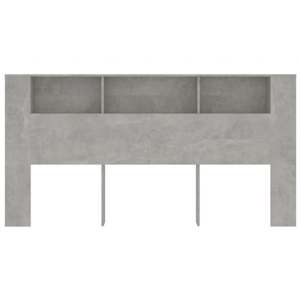 Kopfteil mit Ablagen Betongrau 200x18,5x104,5 cm