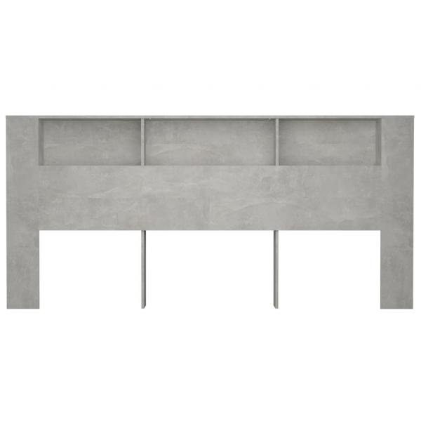 Kopfteil mit Ablagen Betongrau 220x18,5x104,5 cm