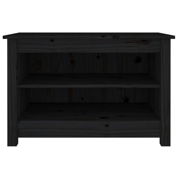 Schuhbank Schwarz 70x38x45,5 cm Massivholz Kiefer