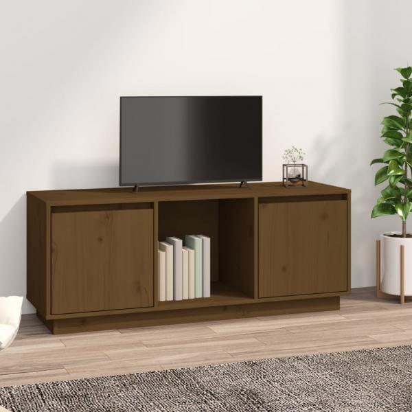 ARDEBO.de - TV-Schrank Honigbraun 110,5x35x44 cm Massivholz Kiefer