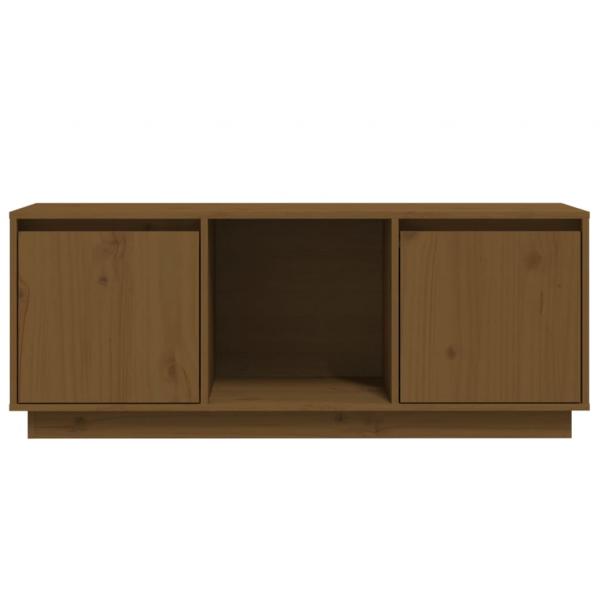 TV-Schrank Honigbraun 110,5x35x44 cm Massivholz Kiefer