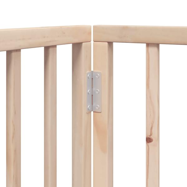 8-tlg. Hundetor mit Tür Faltbar 640 cm Pappelholz