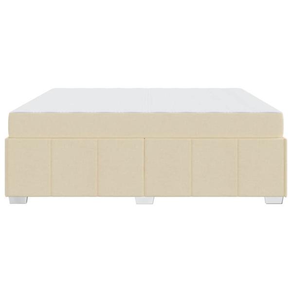 Bettgestell mit Matratze Creme 180 x 200 cm Stoff