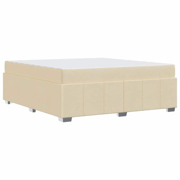 Bettgestell mit Matratze Creme 180 x 200 cm Stoff