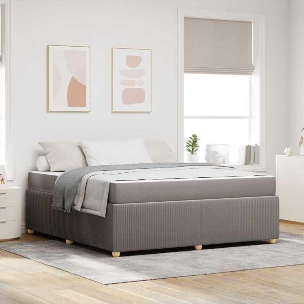 ARDEBO.de - Bettgestell mit Matratze mit Matratze Taupe 180 x 200 cm Stoff