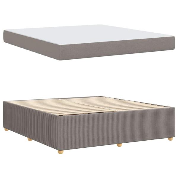 Bettgestell mit Matratze mit Matratze Taupe 180 x 200 cm Stoff