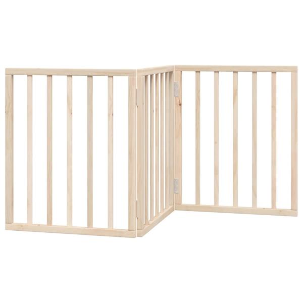 3-tlg. Hundetor Faltbar 150 cm Pappelholz