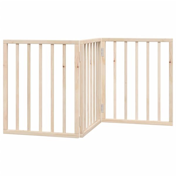 3-tlg. Hundetor Faltbar 150 cm Pappelholz