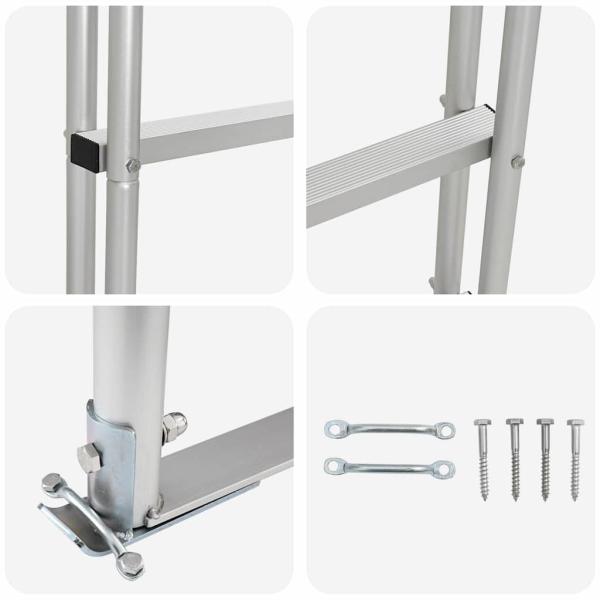 Dockleiter Silber 45 x 11.5 x 162 cm Aluminium