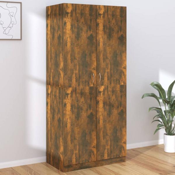 ARDEBO.de - Kleiderschrank Räuchereiche 90x52x200 cm Holzwerkstoff