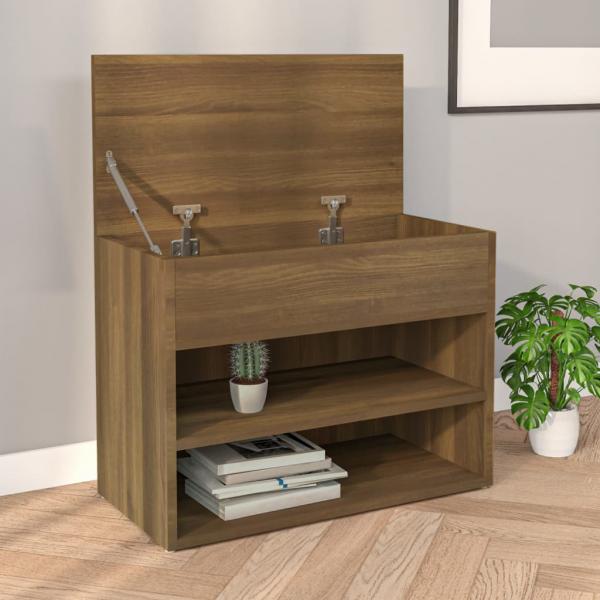 ARDEBO.de - Schuhbank Braun Eichen-Optik 60x30x45 cm Holzwerkstoff
