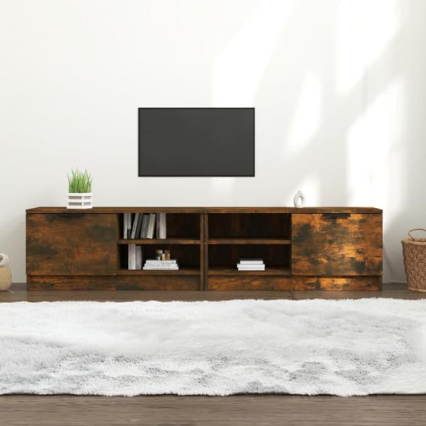 ARDEBO.de - TV-Schränke 2 Stk. Räuchereiche 80x35x36,5 cm Holzwerkstoff