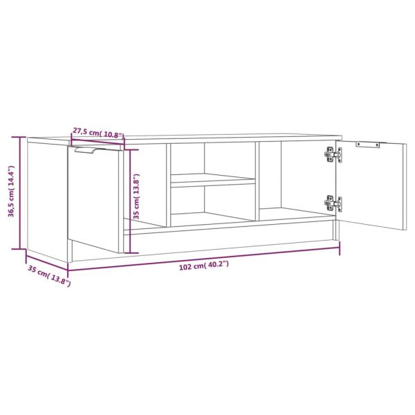 TV-Schrank Grau Sonoma 102x35x36,5 cm Holzwerkstoff