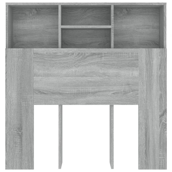 Kopfteil mit Ablagen Grau Sonoma 100x19x103,5 cm