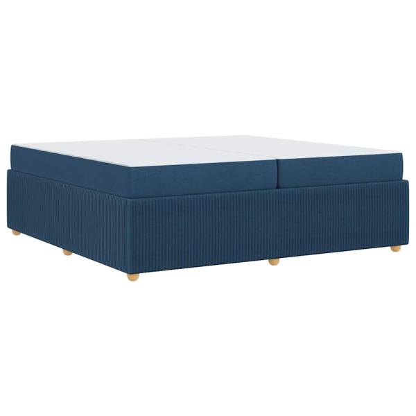 Bettgestell mit Matratze mit Matratze Blau 200 x 200 cm Stoff