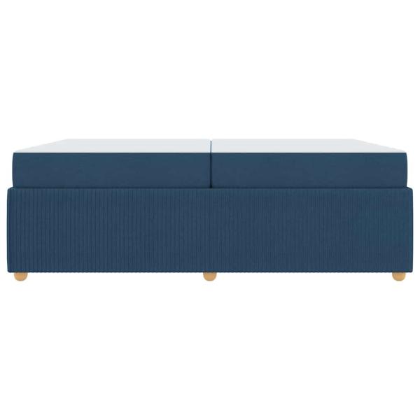 Bettgestell mit Matratze mit Matratze Blau 200 x 200 cm Stoff