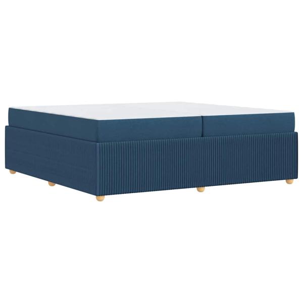 Bettgestell mit Matratze mit Matratze Blau 200 x 200 cm Stoff