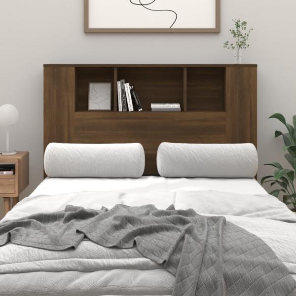 ARDEBO.de - Kopfteil mit Ablagen Braun Eichen-Optik 120x18,5x102,5 cm