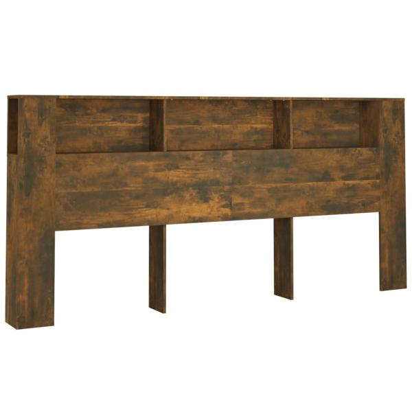 Kopfteil mit Ablagen Räuchereiche 220x18,5x104,5 cm