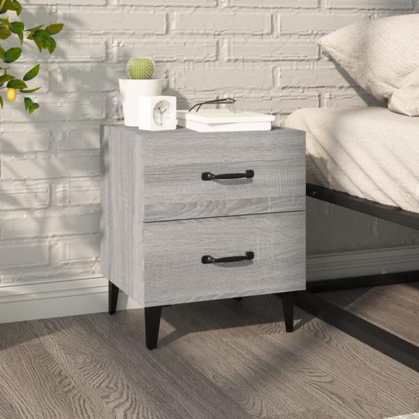 ARDEBO.de - Nachttisch Grau Sonoma 40x35x47,5 cm