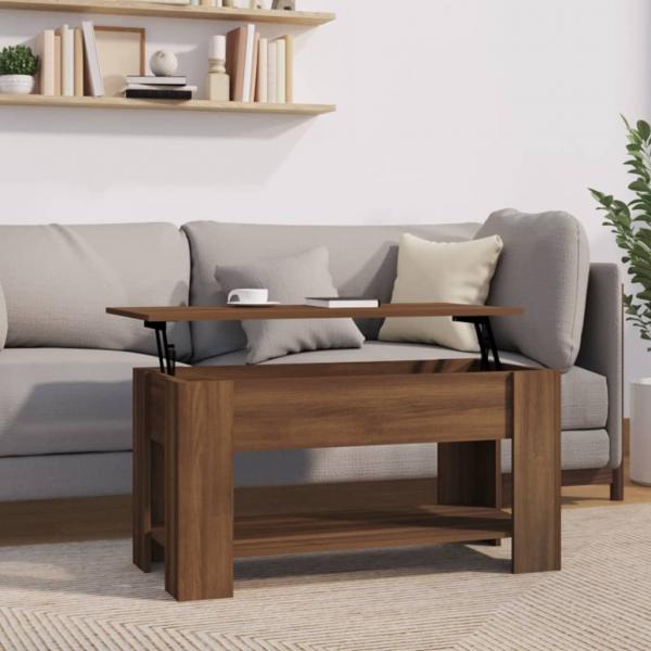 ARDEBO.de - Couchtisch Braun Eichen-Optik 101x49x52 cm Holzwerkstoff