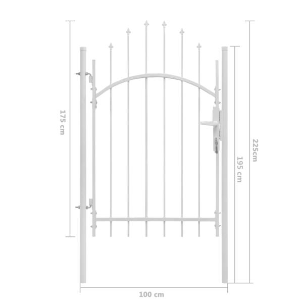 Gartentor Stahl 1x2,25 m Weiß