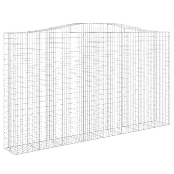 Gabionen mit Hochbogen 6 Stk. 400x50x220/240cm Verzinktes Eisen
