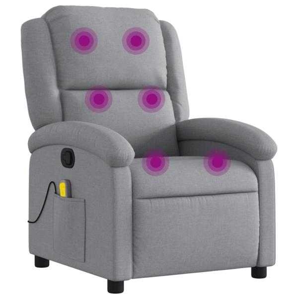 Massage-Relaxsessel, hellgrauer Stoff