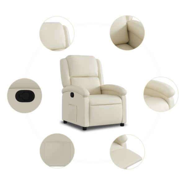 Relaxsessel Creme Kunstleder