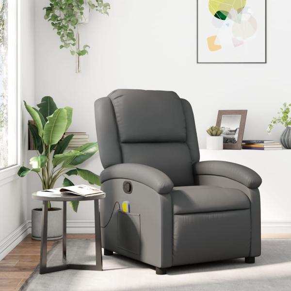 ARDEBO.de - Massagesessel Relaxsessel Grau Kunstleder