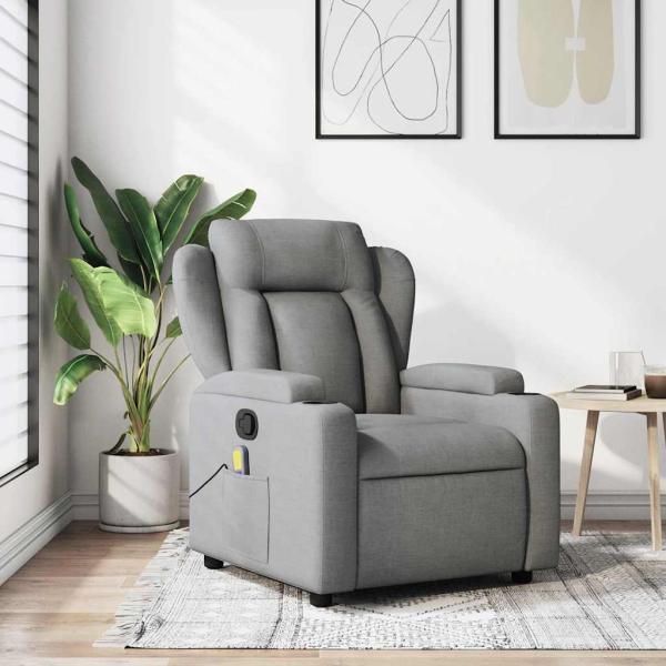 ARDEBO.de - Massage-Relaxsessel, hellgrauer Stoff