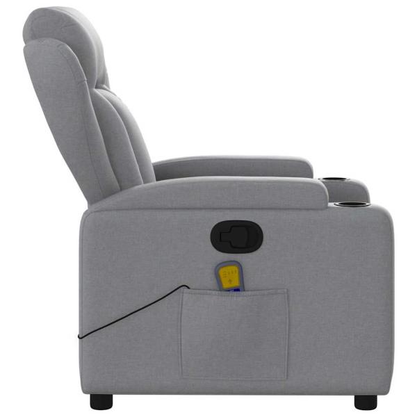 Massage-Relaxsessel, hellgrauer Stoff