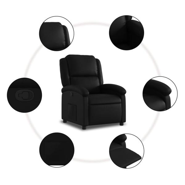 Relaxsessel, Kunstleder, Schwarz