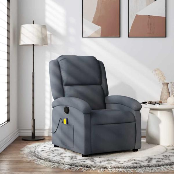 ARDEBO.de - Massage-Relaxsessel, dunkelgrauer Samt
