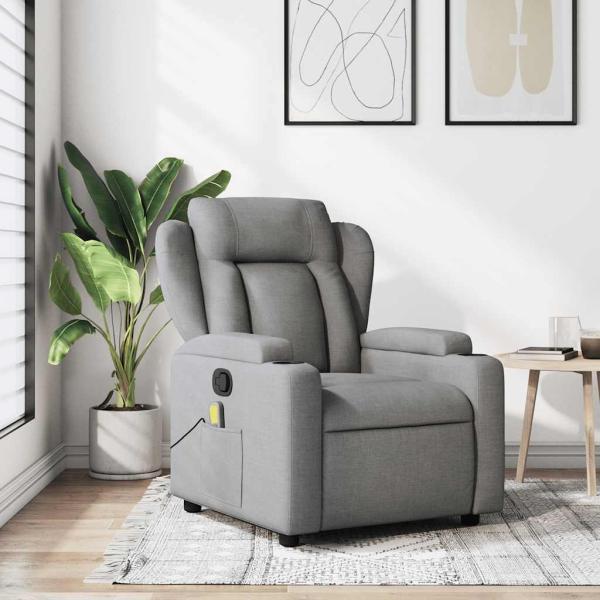 ARDEBO.de - Massage-Relaxsessel, hellgrauer Stoff