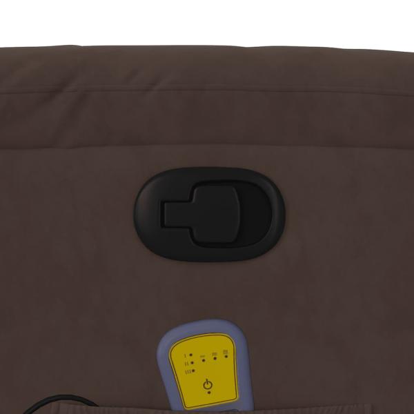 Massagesessel mit Liegefunktion, braun, Mikrofaserstoff