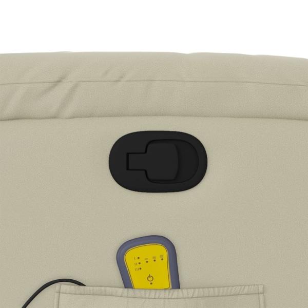 Massagesessel mit Relaxfunktion, Kunstleder, Creme