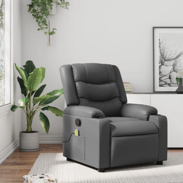 ARDEBO.de - Massagesessel Relaxsessel Grau Kunstleder