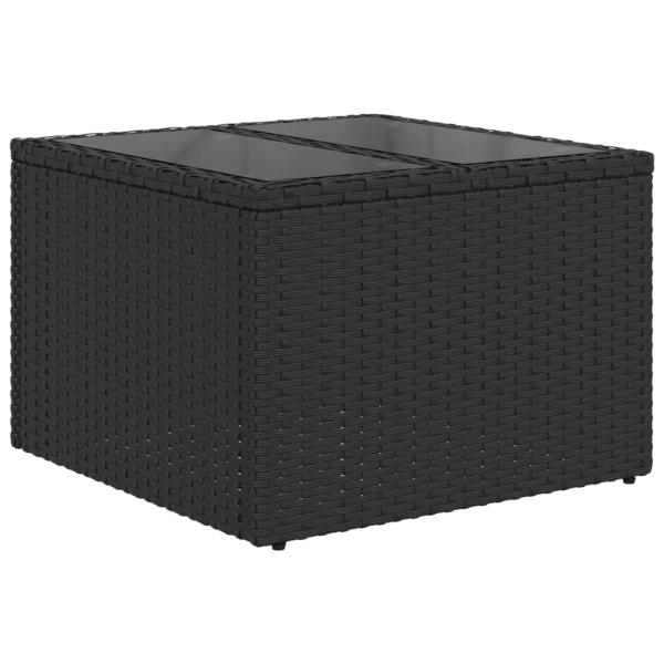 14-teiliges Gartensofa-Set mit Kissen, schwarzes Polyrattan