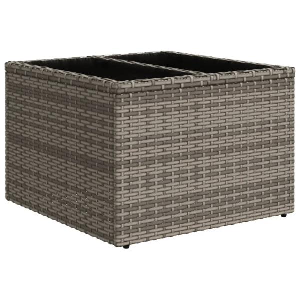 6-teiliges Gartensofa-Set mit Kissen, grau, Polyrattan